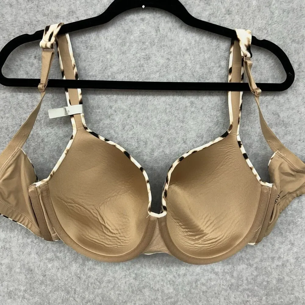 Ambrielle 38DD Bra Lightly Lined Balconette Animal Print Underwire Back Closure